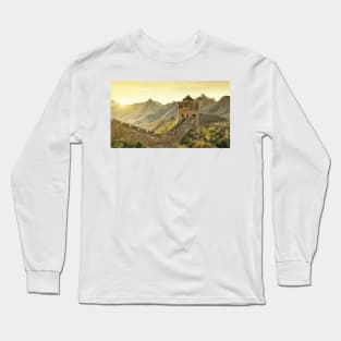 Great Wall of China Abstract Painting Long Sleeve T-Shirt